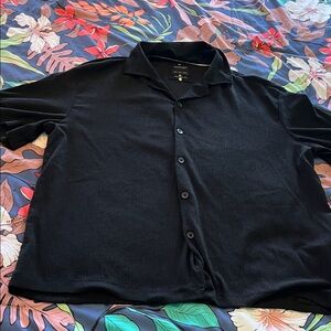 Ricky Singh Cactus Man Black short sleeved button down collared shirt